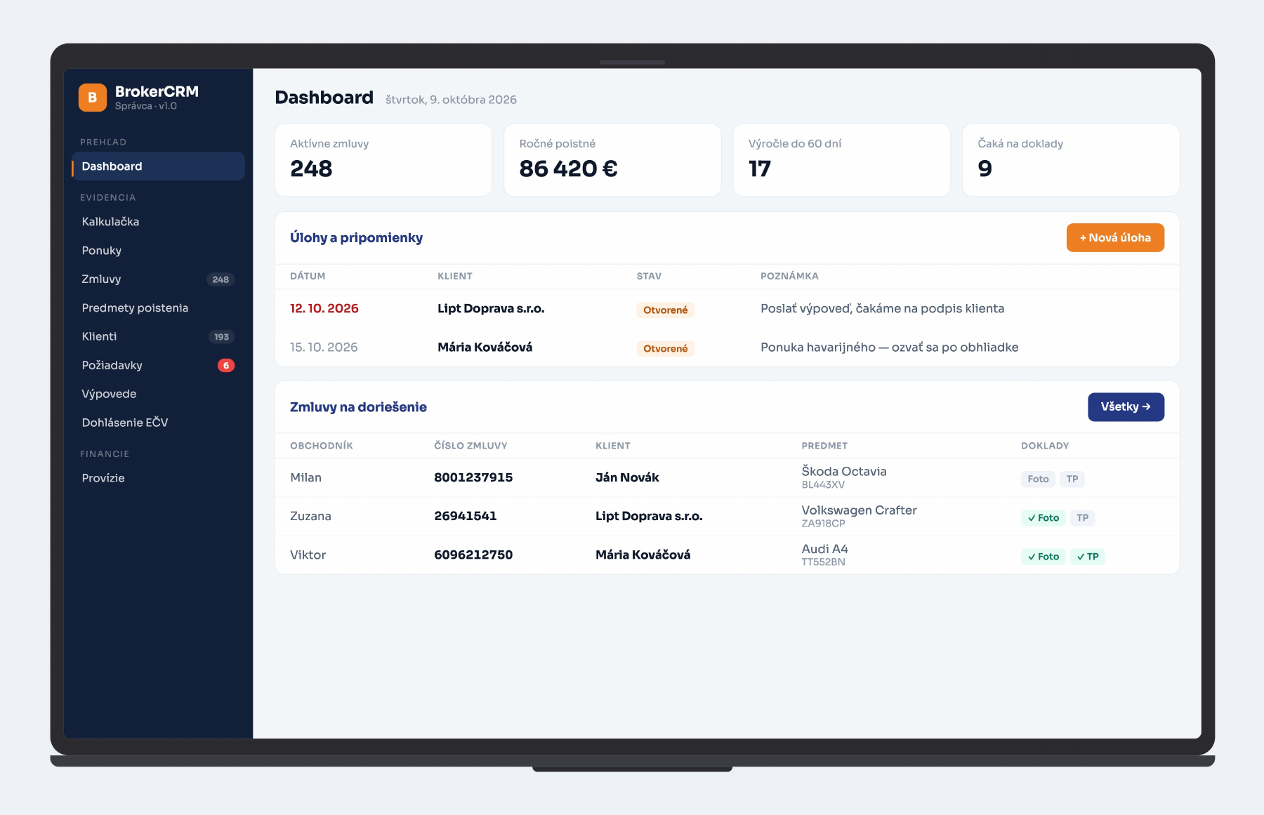 BrokerCRM — prehľad