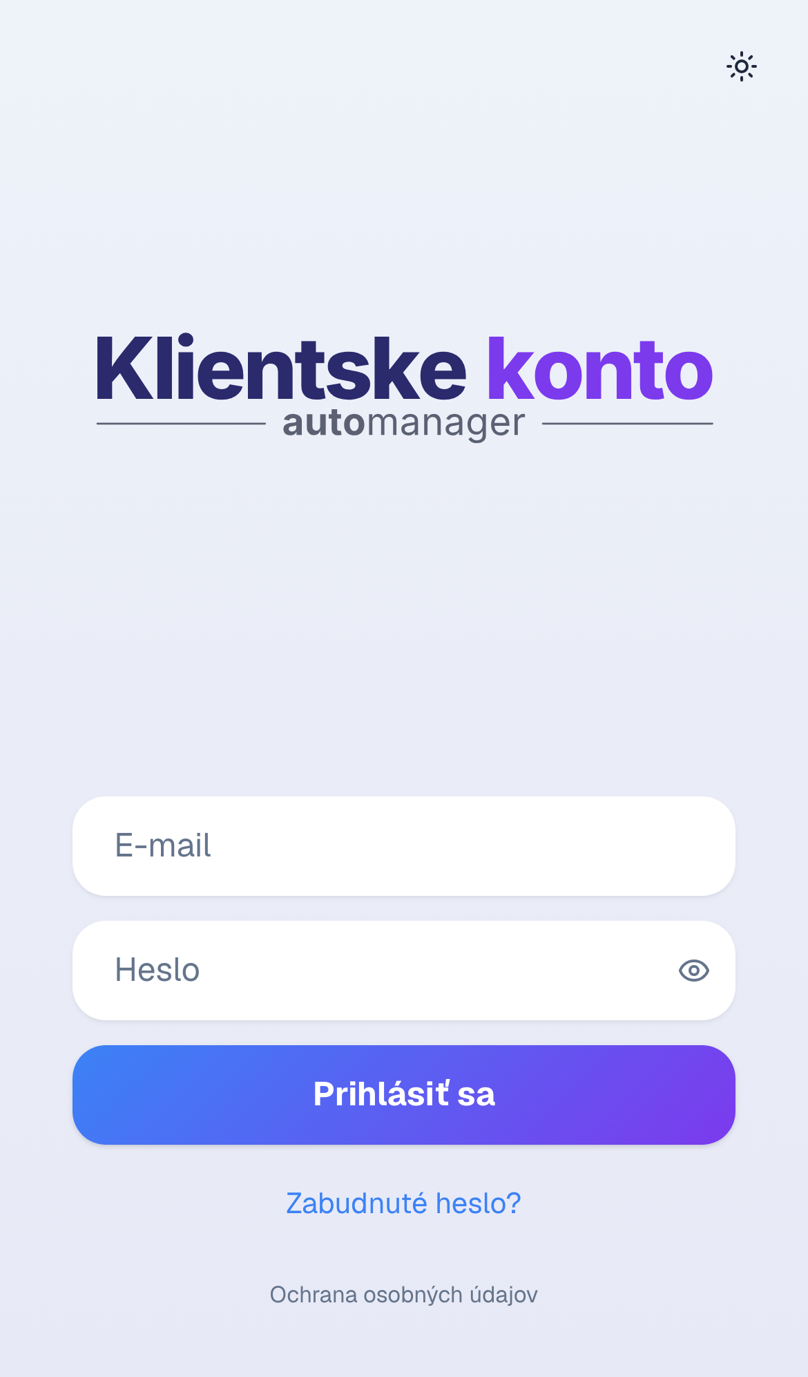 Prihlásenie do Klientskeho konta na mobile